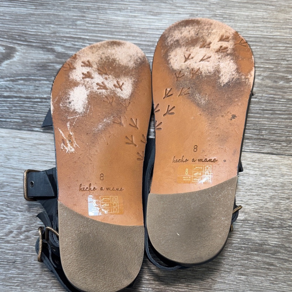 Beek black leather sandals woman’s size 8 (s177) - Picture 5 of 8